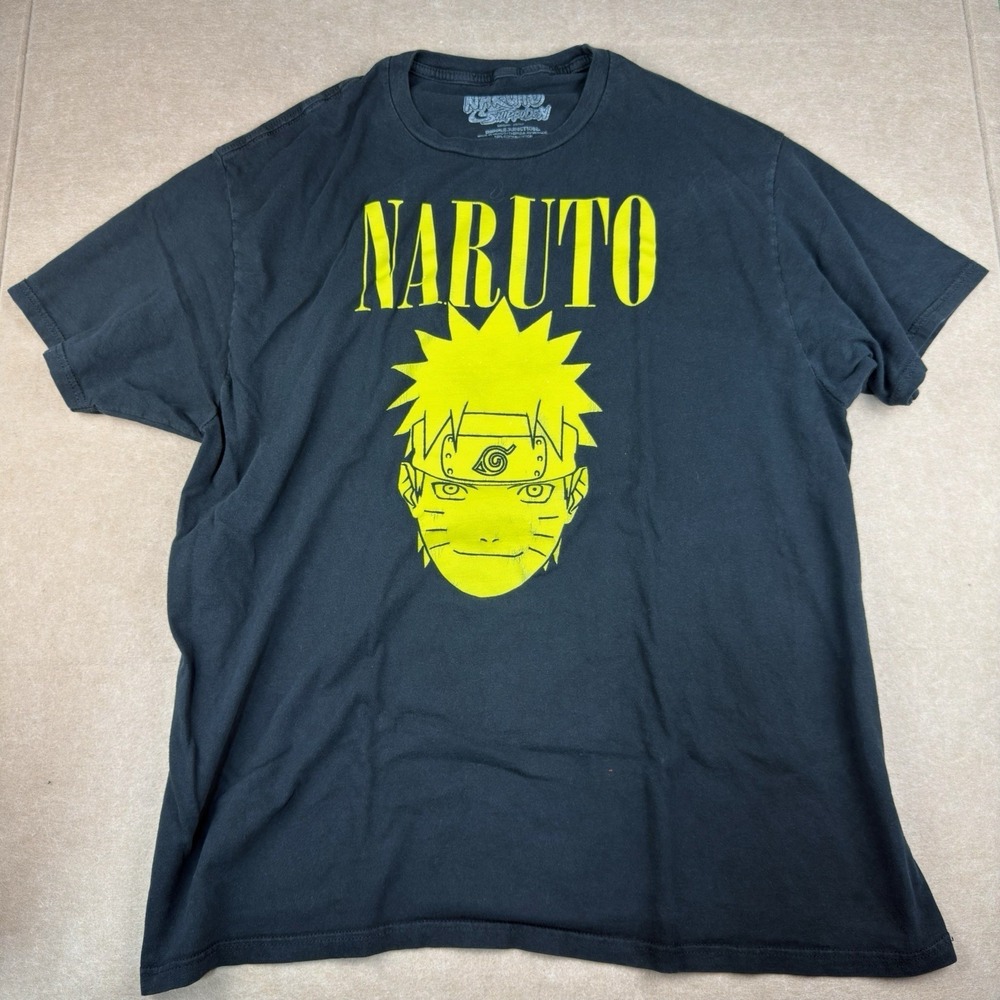 Y2K Naruto Shippuden Mens Shirt XL Black Ripple Junction‎ Anime Graphic Tee